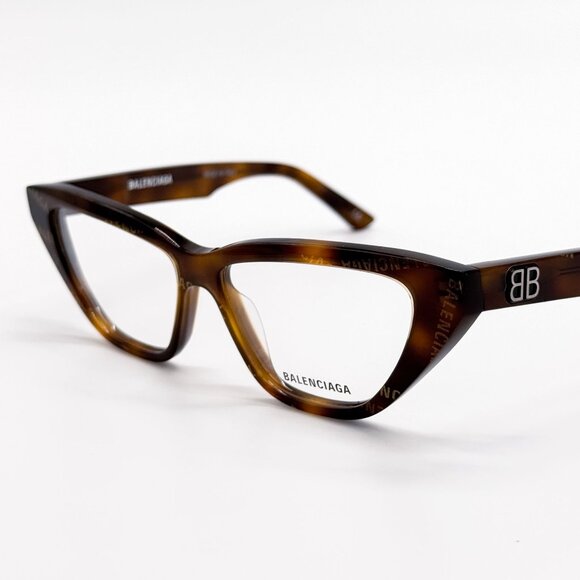 NEW BALENCIAGA EYEGLASSES BB0128O 002 CAT EYE HAVANA WOMEN EYEWEAR BALENCIAGA - Picture 2 of 7